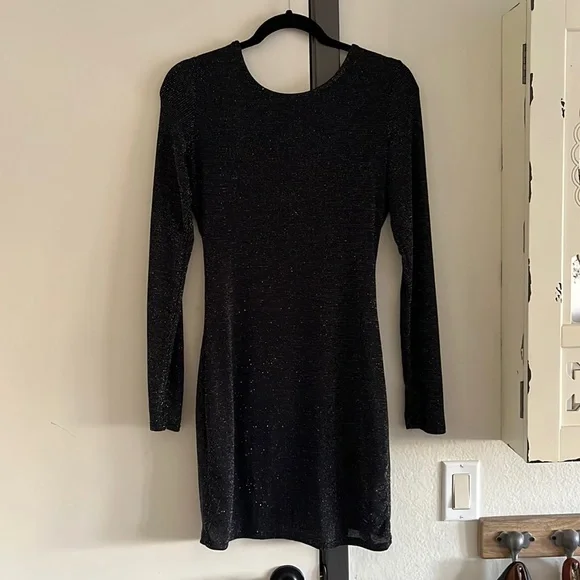 Renvy | Dresses | Black Silver Sparkle Mini Bodycon Cocktail Holiday Party  Dress By Renvy Size L | Poshmark
